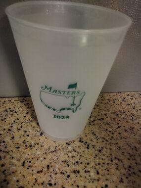 Masters Frosted Plastic Cup with Green Logo